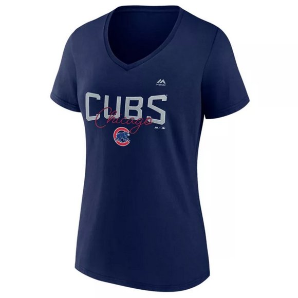 MLB Chicago Cubs Women's Short Sleeve V-Neck Core T-Shirt S - Picture 4 of 4